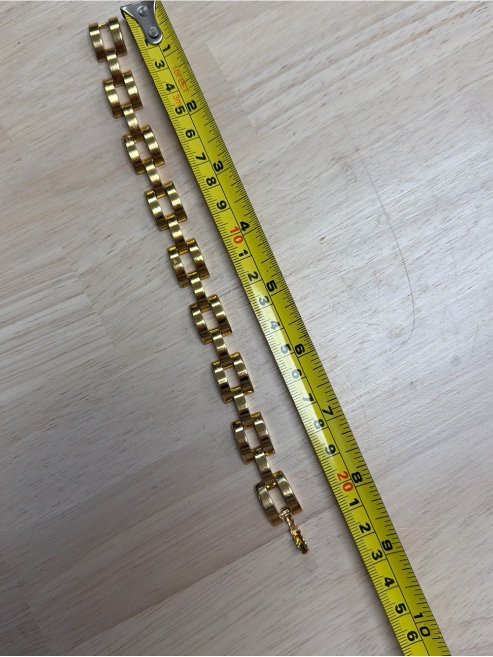 Classic Chunky  Gold Tone  Rectangle Link Bracket Hidden Clasp Hefty Weight - Picture 5 of 7